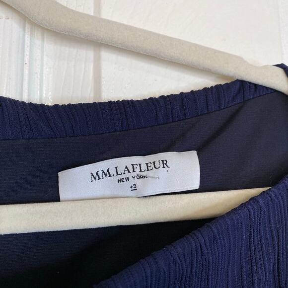 NWT MM LAFLEUR Oak Dress Aegean Blue Navy Crinkle Plus Size 20 New Office - Picture 5 of 11